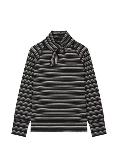 Lung tricou Tomboy cu dungi negru