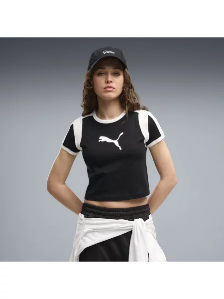 PUMA dopasowana krÃ³tka koszulka Graphic Ringer OdzieÅ¼ S czarny