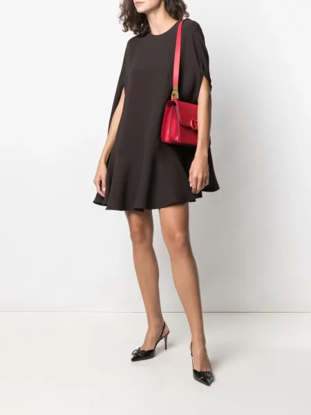 Rochie Valentino Garavani de mătase de costum maro