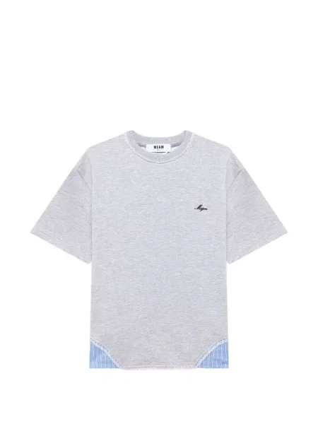 Tricou Msgm cu broderie din dantelă gri