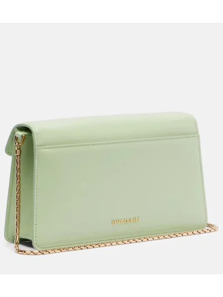 Geanta de piele Bvlgari din piele verde