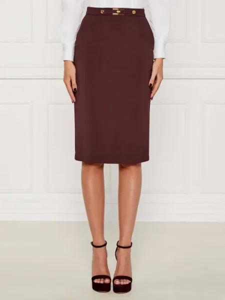 Elisabetta Franchi Fustă tip creion Vișiniu bordo