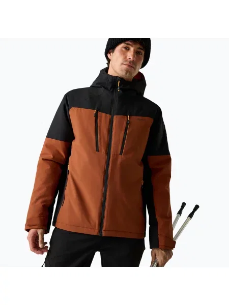 Geacă de ploaie pentru bărbați Regatta Highton Stretch Padded Jacket burnt henna/black negru
