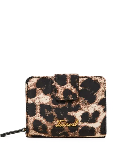 Portofel Twinset cu imagine cu model leopard negru