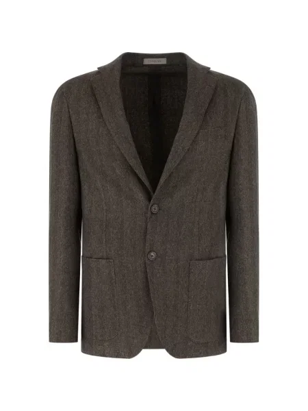 Sacou Corneliani cu model herringbone maro