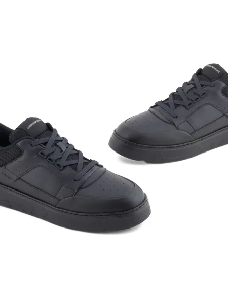 Sneakerși Emporio Armani din piele albastru