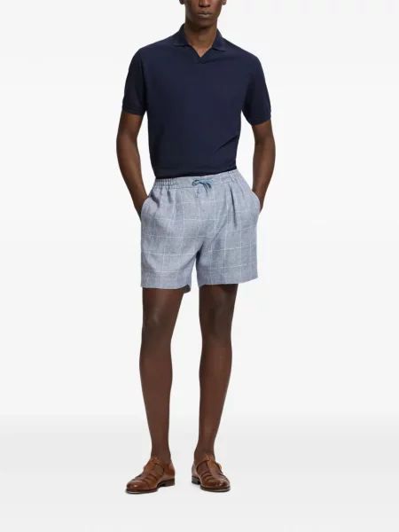 Карирани шорти Ralph Lauren Purple Label с връзки синьо