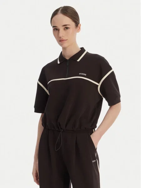 Guess Polo Oversize brązowy