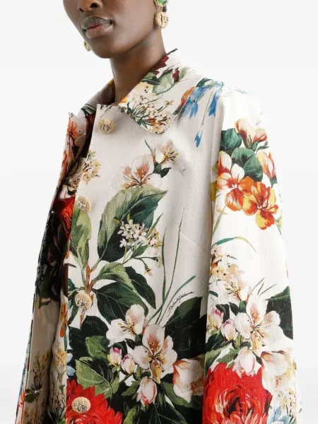 Palton Dolce & Gabbana cu model floral cu imagine alb