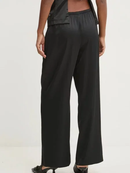 Kalhoty Abercrombie & Fitch jednoduché high waist černá
