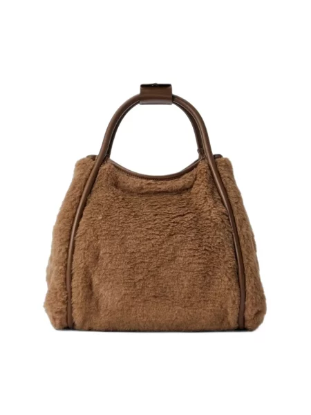 Torebka Max Mara wełniana typu teddy brązowa