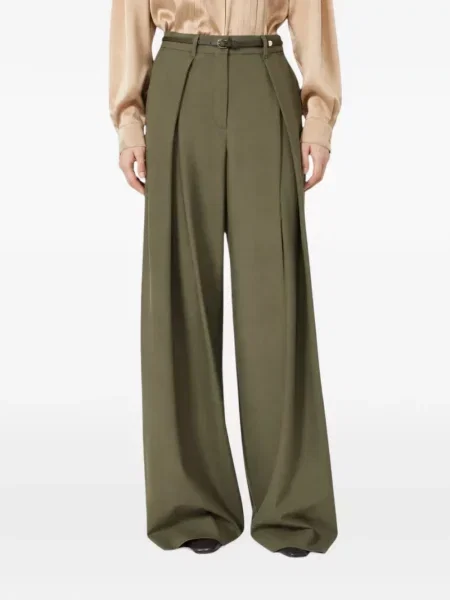 Cu centură pantaloni Max Mara verde