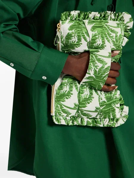 Geantă plic La Doublej cu imagine verde