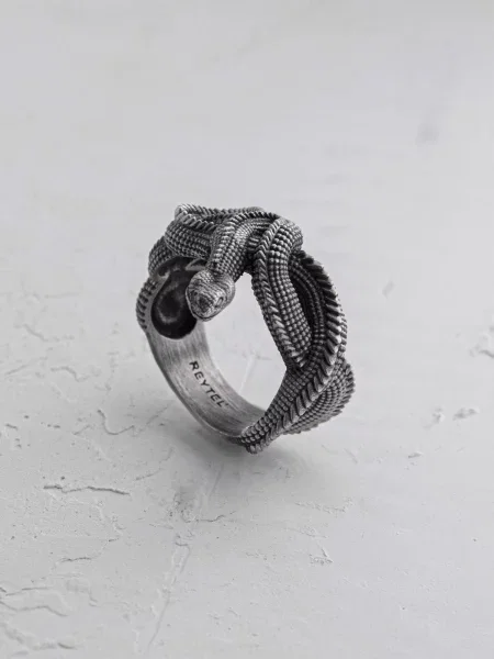 REYTEL Inele JÖRMUNGANDR argintiu