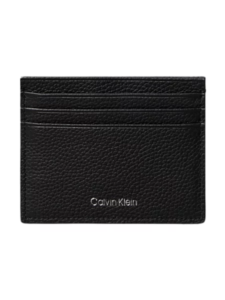 Calvin Klein etui na karty skórzane czarny