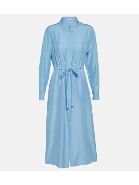 Rochie midi Dorothee Schumacher de mătase până la genunchi de costum albastru