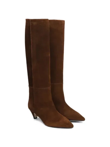 Botine Anna F. din piele de căprioară maro