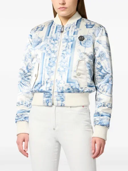 Geacă bomber Philipp Plein alb
