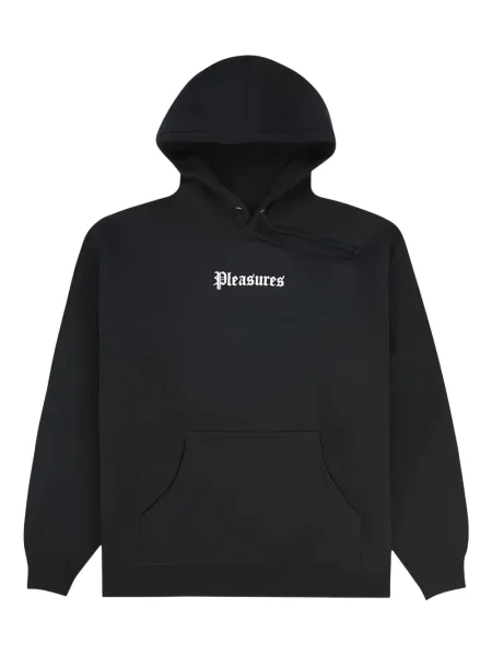 Mikina s kapucí Pleasures s výšivkou černá