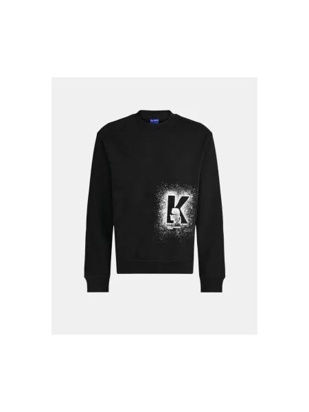 KARL LAGERFELD JEANS Bluză de molton / alb negru