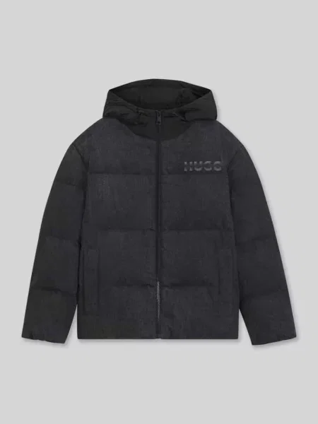 Kurtka puchowa w kroju relaxed fit z czystej bawełny model BOWAN' Hugo Blue czarna