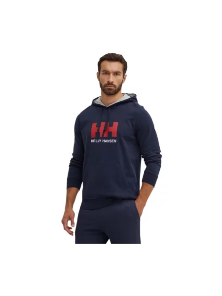 Bluza z kapturem Helly Hansen z logo niebieska