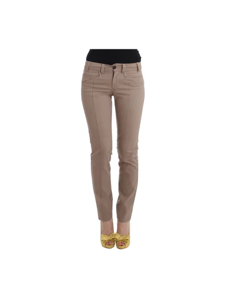 Skinny spodnie Cavalli Class beżowe