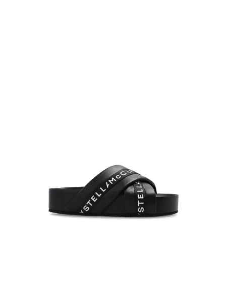 Klapki Stella Mccartney z logo czarne