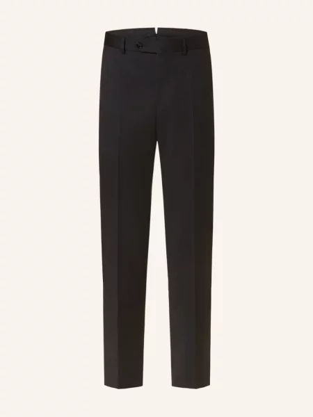 Zegna Spodnie Garniturowe Milano Slim Fit schwarz czarne