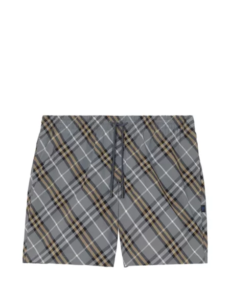 Slip de baie Burberry în carouri albastru