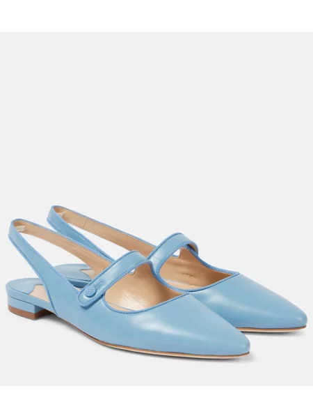 Sandale Manolo Blahnik din piele slingback albastru
