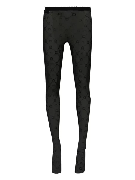 Мрежести чорапогащи Marine Serre бродирани черно