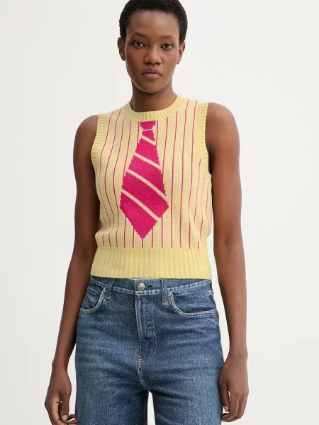 Kenzo vestă din amestec de lână galben