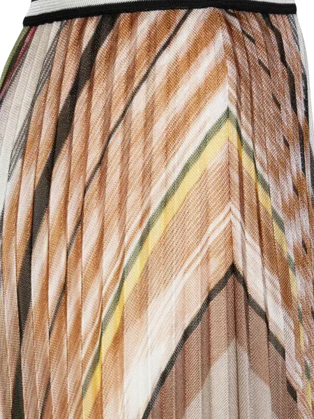 Fusta plisata Missoni plisată până la genunchi alb