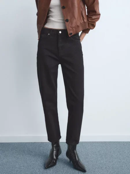 Джинси мом MANGO чорний