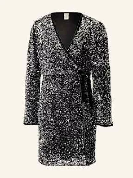 Y.A.S. Sukienka W Stylu Kopertowym Z Cekinami silber czarna