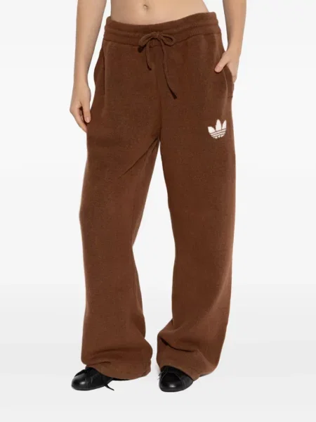 Pletená stahovací šňůrka mikina Adidas s autogramem hnědá