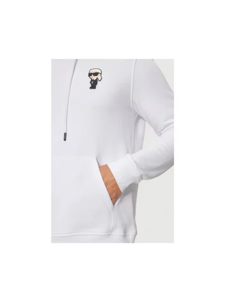 Bluza z kapturem Karl Lagerfeld z kapturem biała