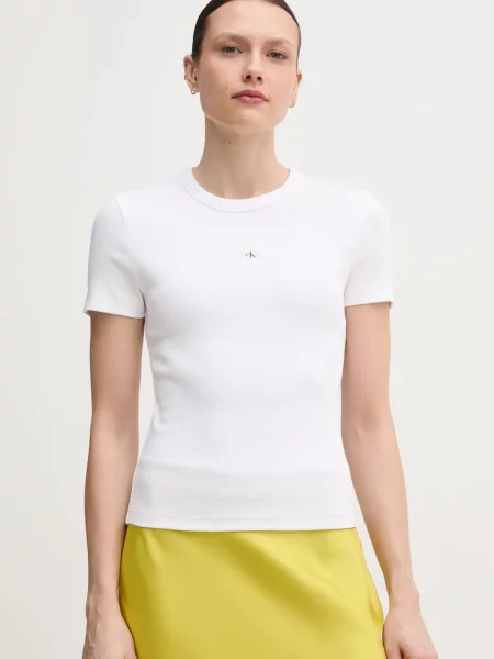 Kratka majica Calvin Klein Jeans bela