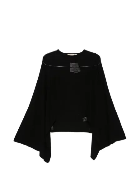 Tricou Paloma Wool de lână drapate negru