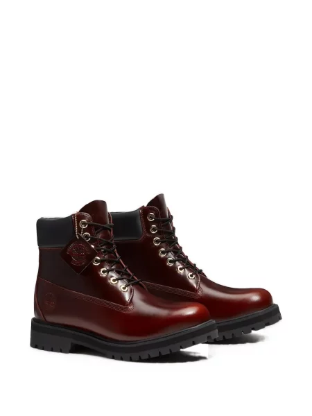 Cizme scurte Timberland cu șireturi din dantelă roșu
