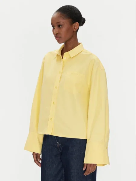 Camasa Clarin femei cu guler clasic relaxed galben