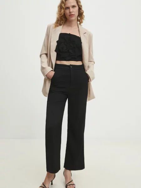 Піджак з льоном Answear Lab без застібки однотонна бежевий