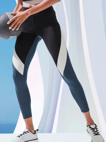 LASCANA ACTIVE Pantaloni sport gri metalic alb