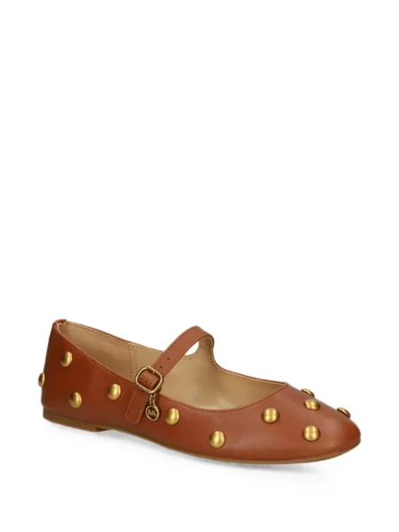Balerini Michael Michael Kors din piele cu model floral maro