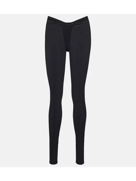 Legginsy Laquan Smith z niską talią czarne