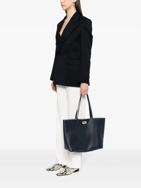 Geantă shopper Mulberry din piele albastru