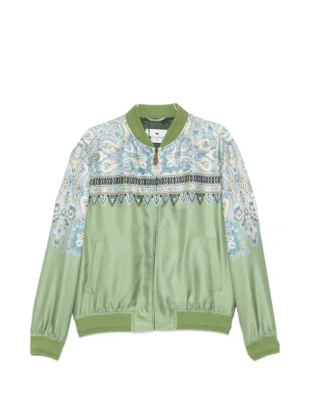 Geacă bomber Etro cu imagine cu model paisley verde