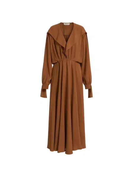 Gulerat rochie maxi Alberta Ferretti maro