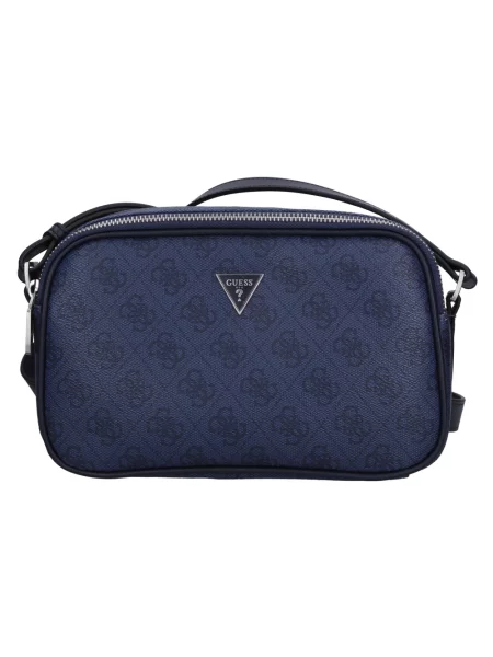Torba crossbody Guess skórzana niebieska